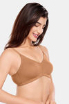Juliet Double Layered Non-Wired Full Coverage T-Shirt Bra - Coffee Brown — thumbnail 3